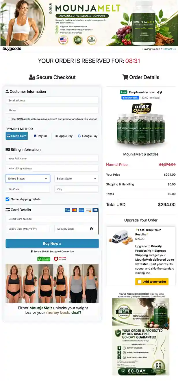 MounjaMelt Secure Payment — BuyGoods Visa Mastercard USA